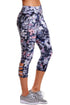 Sexy Dusty Purple Print Crisscross Detail Leggings